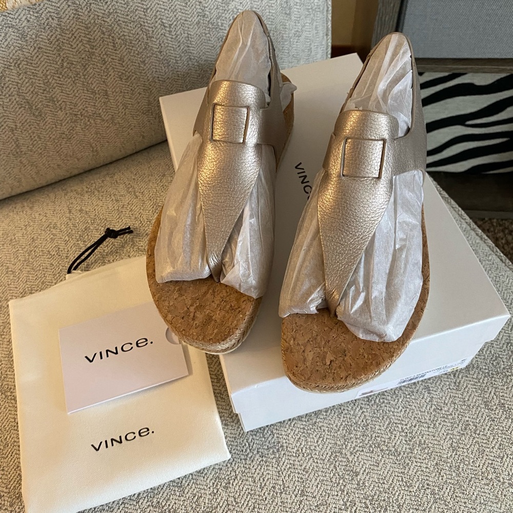 Last pair! 8.5 • NIB w/dust bag • Vince Cork Sandals
